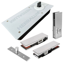 Glass Door Hardware Kit Herralum Hydraulic Hinge 80kg SKU 1012 For Glass Door