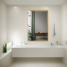 Espejo rectangular con biselado y luces LED traseras 60x80 cm herrashop