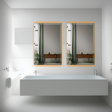 Espejo rectangular con biselado y luces LED traseras 60x80 cm herrashop