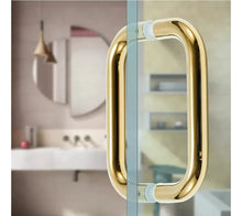 Jaladera dorada para puerta de baño de cristal Tipo C 3/4" Herrashop