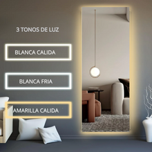 Espejo cuerpo completo luz atrás tipo flotante 3 tonos 150x60 cm herrashop