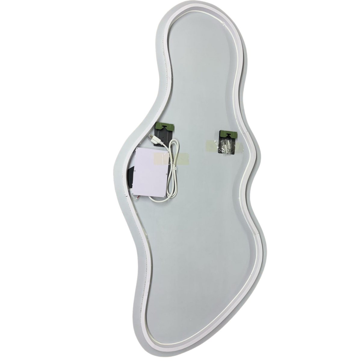 Espejo cuerpo completo con forma 2 tonos de luz azul y blanco 68x150 herrashop