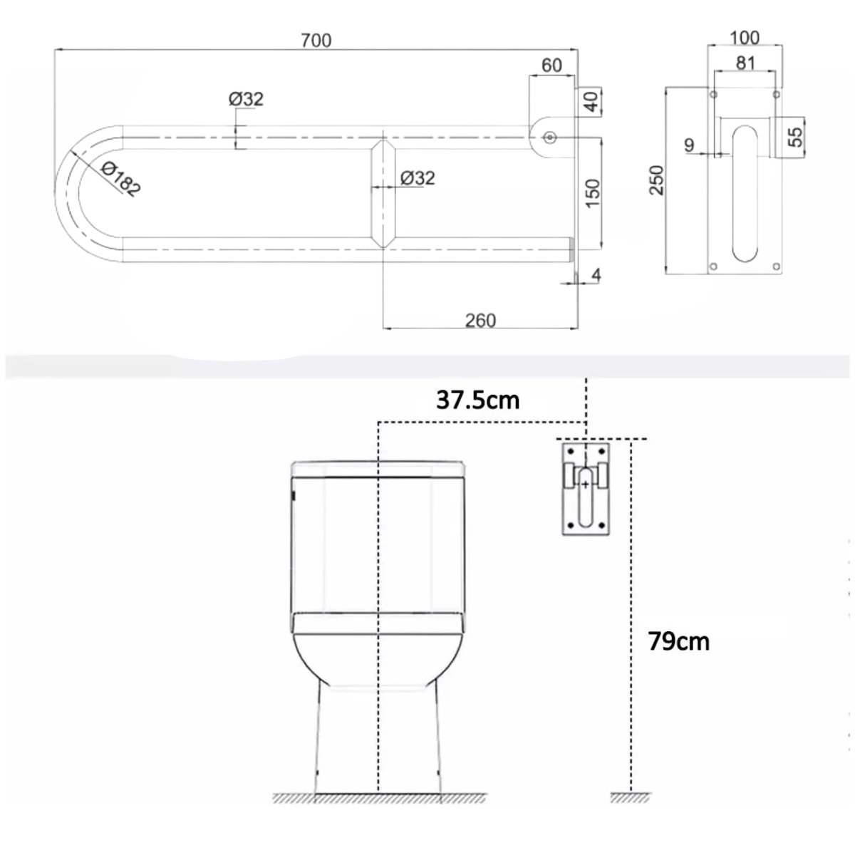 Barra De Seguridad Abatible Herralum Acero Inox.