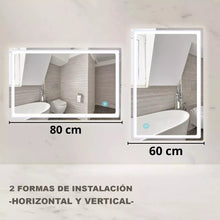 Espejo Rectangular Con Luz Led De Lujo Con Canto Pulido 60x80 cm herrashop