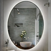 Oval mirror with bevel and rear LED lights 60x80 cm