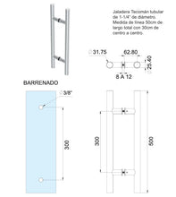 Interior and exterior handle for main door type H 1 ¼"