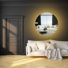 Round mirror with beveled and rear LED lights 70 cm
