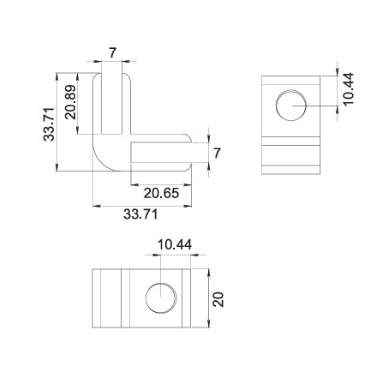Conector "L" de Aluminio