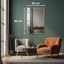 Espejo rectangular con biselado y luces LED traseras 60x80 cm herrashop