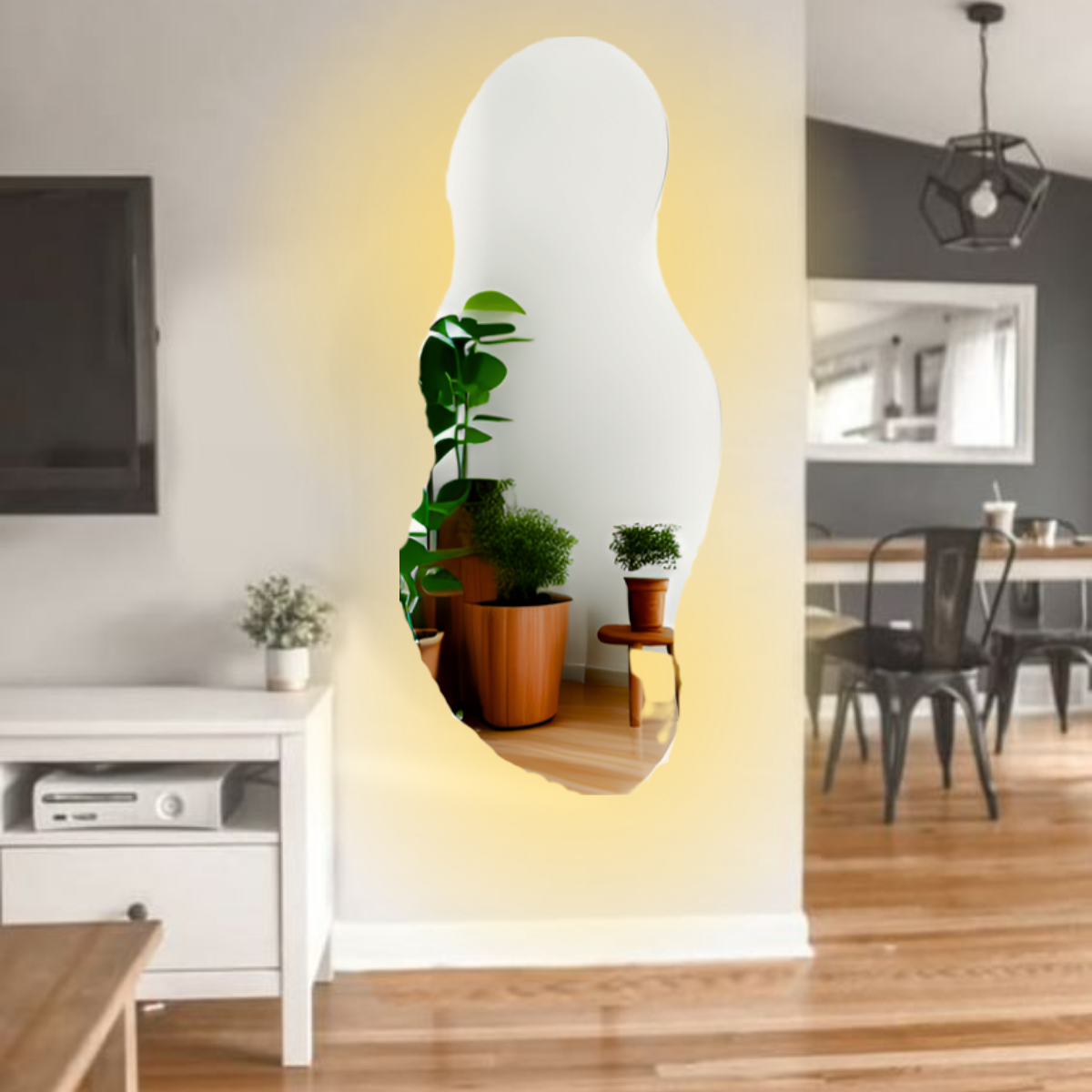 Full body mirror with 3 light tones shape 150x60