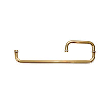 Glass bathroom door handle with towel rail measuring 15cm-45cm
