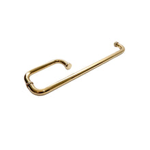 Glass bathroom door handle with towel rail measuring 15cm-45cm