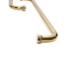 Glass bathroom door handle with towel rail measuring 15cm-45cm