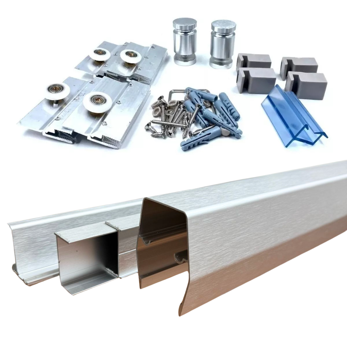 Double Sliding Bathroom Door Hardware Rio Bravo Model Herralum