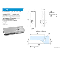 Kit Herralum para Puerta de Cristal, Incluye Kit Bisagra Hidráulica 1012 + Jaladera H 100 cm