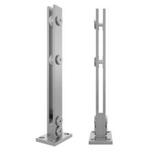 Solid Plate Post for Glass Railing