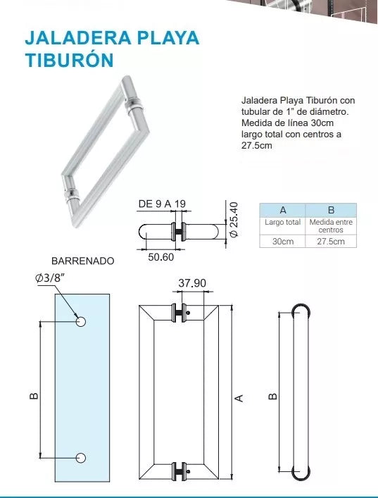 Jaladera Playa Tiburón de 30 cm Herrashop
