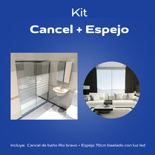 Kit Cancel de Baño Rio Bravo + Espejo Circular 70cm con Luz Led
