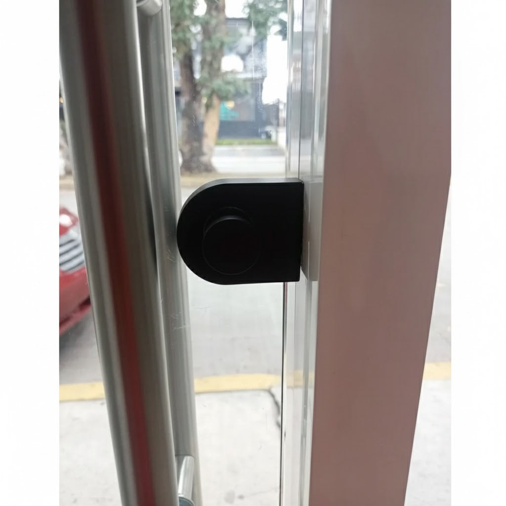 Seguro Xcaret con Perno Para Puerta de Cristal Templado de 9mm herralum