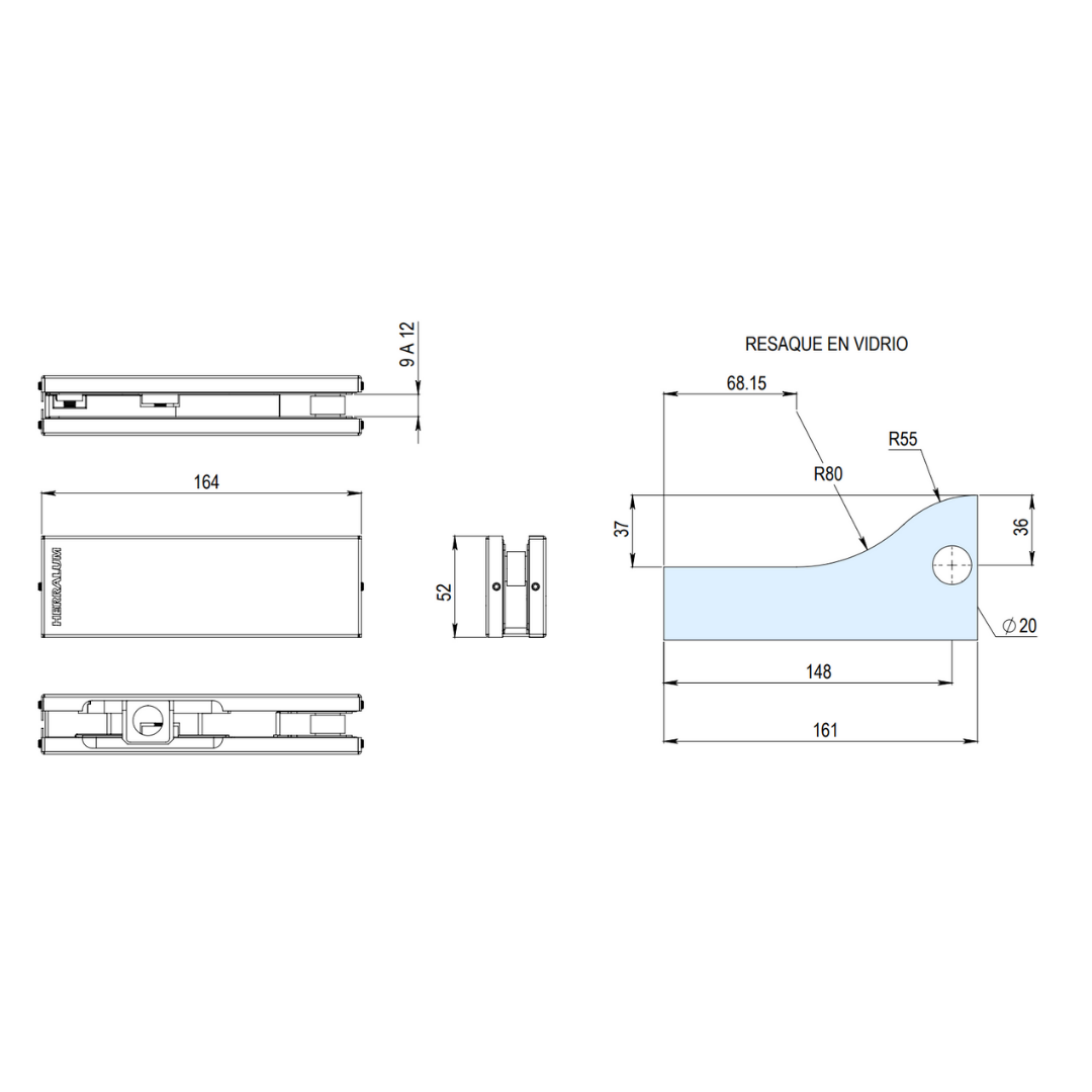 Superior Tapalpa Line Fitting for Tempered Glass Folding Door SKU 1008