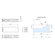 Herraje Superior Linea Tapalpa 1008 Herralum Para Puerta de Cristal Templado