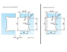 Bisagra Vidrio a Vidrio de 180º, Para Fijo y 2 Puertas Batientes Herralum