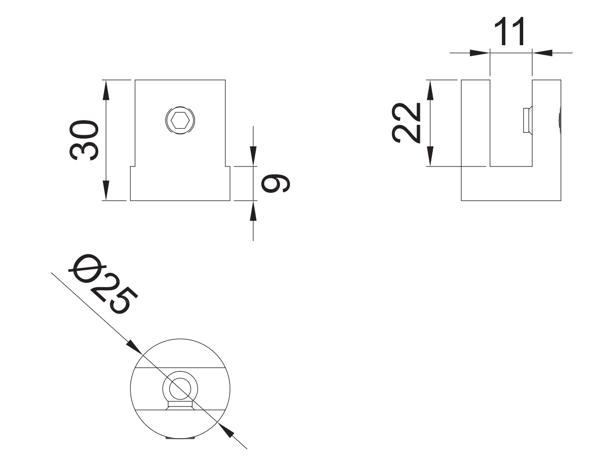Wall to Glass Connector for Showcase SKU 1102