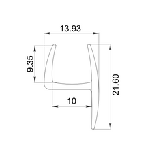 Perfil de Policarbonato Xochimilco Tipo “H” con Aleta Rígida Lateral que Sirve Como Jamba de Sellado o Tope herralum