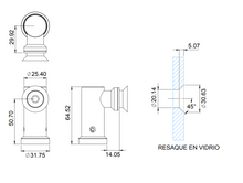 Conector Morelos Muro a Vidrio herralum