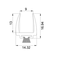Perfil de Policarbonato Tipo “U” con Porta Felpa Para Puerta Batiente herralum