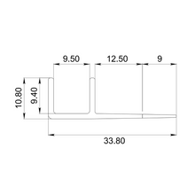 Long Fin Type Profile For Lateral Installation, with a Rigid Section and a Flexible Section.SKU 1223