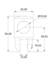 Fixed glass to tube connector 19mm SKU 1243