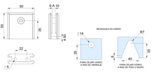 Conector con Base Mediana Muro a Vidrio de 6 a 10mm