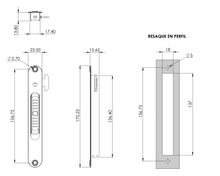 European Type Mortise Closure With Steel Hook and Automatic and Manual Counter Position SKU 1280200