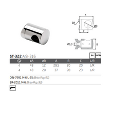 Stainless Steel Pole Connector Curved Base SKU 1380014