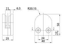 Flat Base Staple Connector For Glass from 8 to 10mm SKU 1394029SA