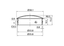 Curved End Cap For 38.1mm Tube SKU 1394036112SA