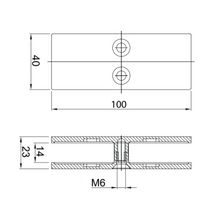180º Square Glass-Glass Connector from 8 to 13.5mm SKU 1394055 Herralum
