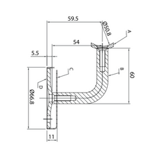 Wall to Tube Support 2" (50.8mm) in Stainless Steel SKU 1394081200SA Herralum