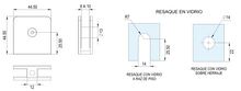 Square Wall to Glass Connector SKU 1480