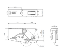 Adjustable Trolley with Imported Nylon Bearing 1 1/4” Without Screw for Cuprum 3” Sliding Line SKU 2001114NI Herralum