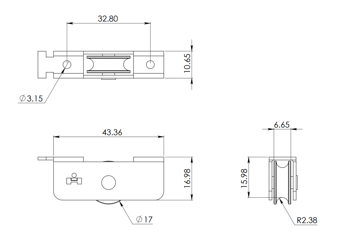 Carretilla Con Rodaja De Nylon Para Ventana Corrediza Diseñada Para Línea Corrediza Cuprum De 2” Herralum