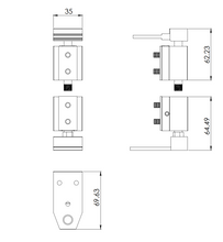 Hexagonal Type Offset Pivot, Made for Aluminum Folding Door. SKU 2032