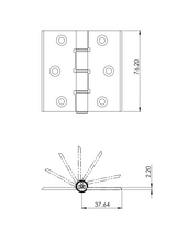3x3 Book Type Aluminum Hinge. SKU 2035 Herralum