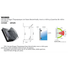 Off-center Glass Wall Hinge with 180º Opening for Tempered Glass Doors SKU 1033DES Herralum