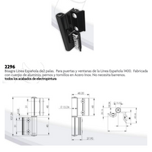 2 Blade Hinge for Folding Doors and Windows of the Spanish Line 1400 SKU 2296002 Herralum