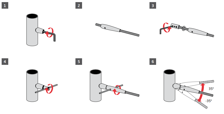 Conector Tensor Corto para Barandal de Cable de Acero herralum