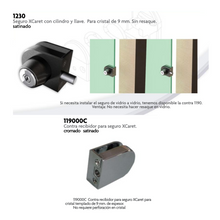 Chapa Grapa Xcaret Para Puerta De Cristal Templado SKU 1230