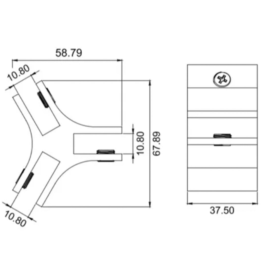 Conector Tipo "Y" Vidrio a Vidrio herralum