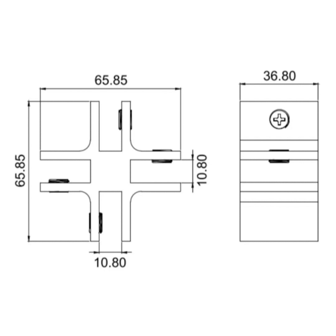 Conector Tipo "X" Vidrio a Vidrio herralum